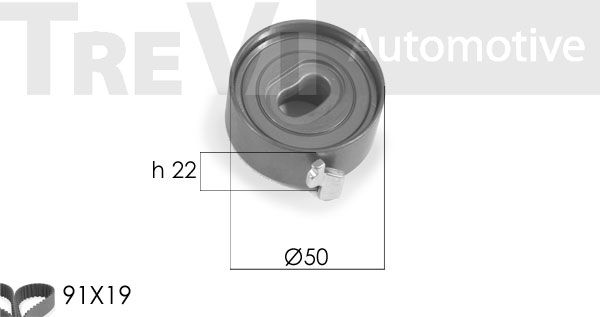 TREVI AUTOMOTIVE Zobsiksnas komplekts KD1148